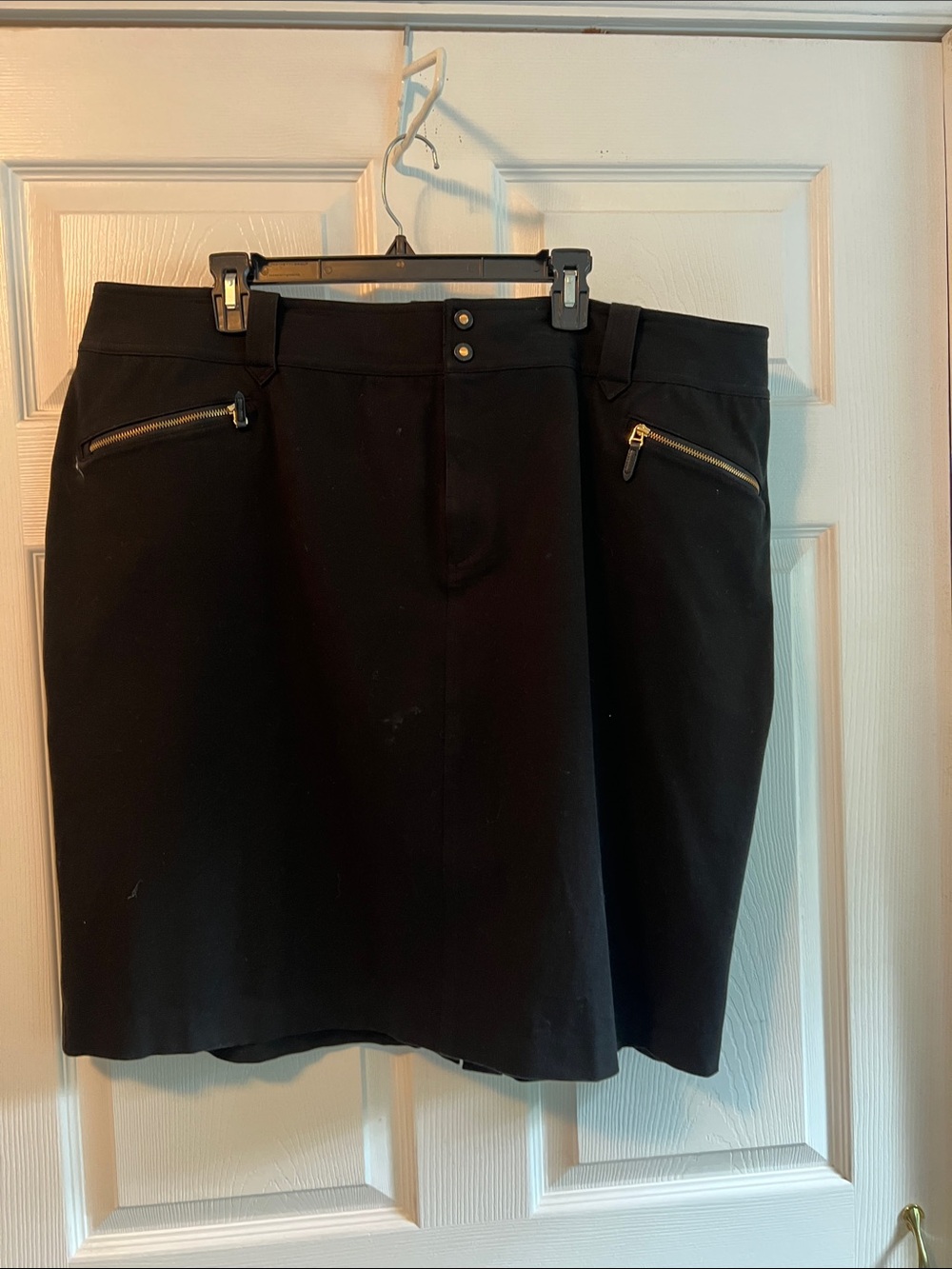Lauren Ralph Lauren Black Pencil Skirt with Gold-Tone Zippers